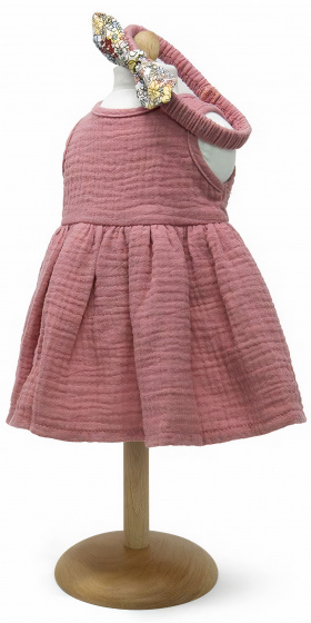 Toizz babypopjurk meisjes 38/41 cm polyester roze 3 delig
