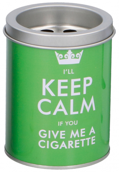 TOM popolník Keep Calm 7,5 x 10 cm oceľ zelená/biela