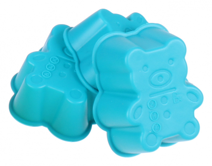 Non-Branded forma na pečenie medvedík 6,7 x 7,5 cm silikónová modrá 3 kusy