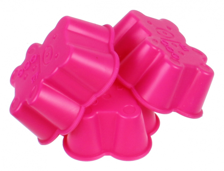 Non-Branded forma na pečenie medvedík 6,7 x 7,5 cm silikónová fuchsiová 3 kusy