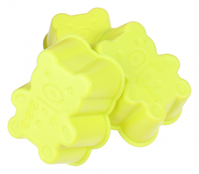 Non-Branded forma na pečenie medvedík 6,7 x 7,5 cm silikónová zelená 3 kusy