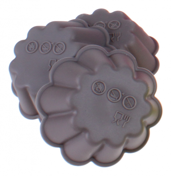 Non-Branded forma na pečenie múka 6,7 x 7,5 cm silikónová šedá 3 kusy