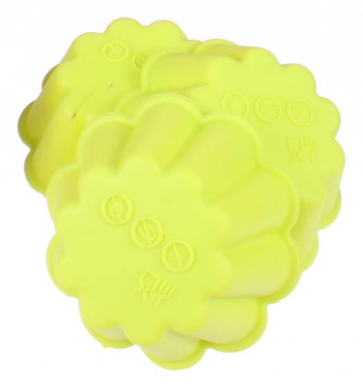 Non-Branded forma na pečenie múka 6,7 x 7,5 cm silikónová zelená 3 kusy