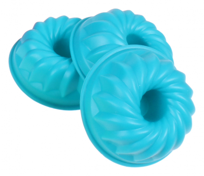 Non-Branded forma na pečenie donut 6,7 x 7,5 cm silikónová modrá 3 kusy