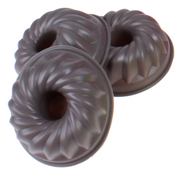 Non-Branded forma na pečenie donut 6,7 x 7,5 cm silikónová šedá 3 kusy