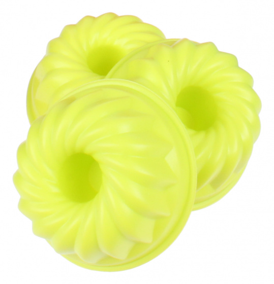 Non-Branded forma na pečenie donut 6,7 x 7,5 cm silikónová zelená 3 kusy