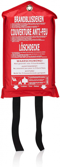 Smartwares blusdeken SW BBD130 1 x 1 meter glasvezel rood Smartwares blusdeken SW BBD130 1 x 1 meter glasvezel rood