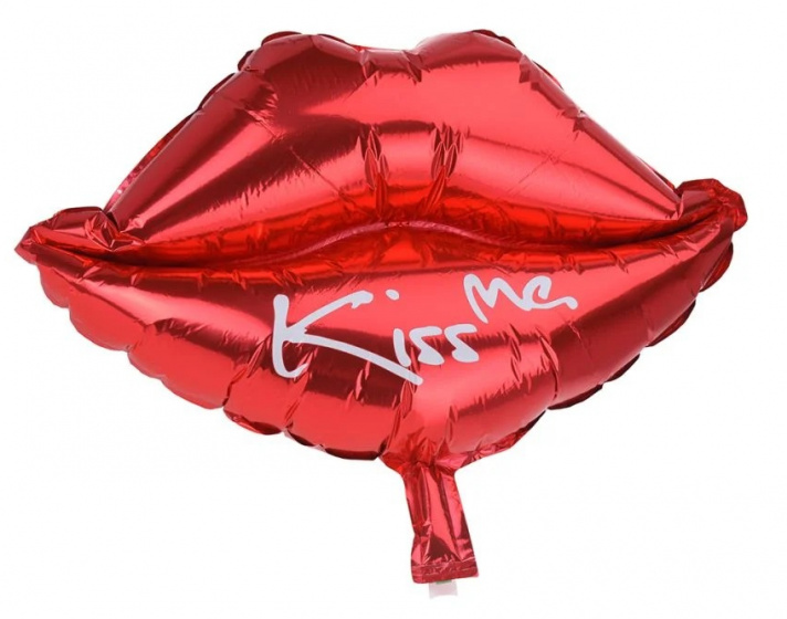 TOM fóliový balón Lips Kiss Me 45 cm červený