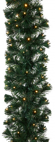 Luca Lighting vianočný veniec so svetlami 2 metre zelenými 112 ľad svetlami