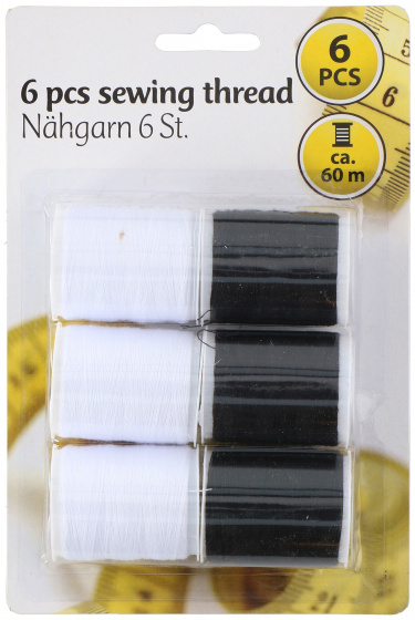 TOM klosgaren 10 meter nylon zwart/wit 6 stuks