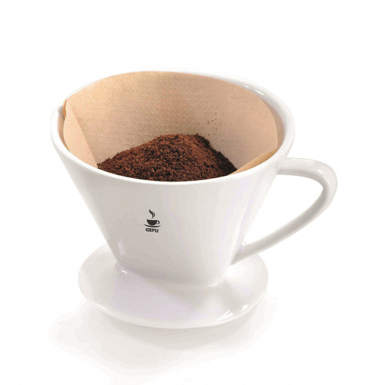Gefu koffiefilter Sandro 15 x 12,4 cm porselein wit maat 2 Gefu koffiefilter Sandro 15 x 12,4 cm porselein wit maat 2