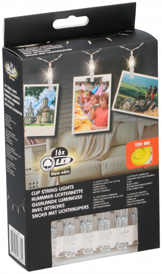 Non-Branded svetelná reťaz Knijpers 16led 261 x 3,3 x 1,7 cm priehľadná