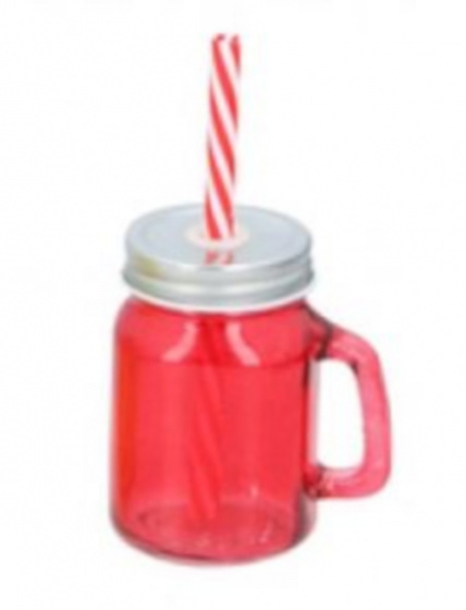 mason jar 130 ml glass red