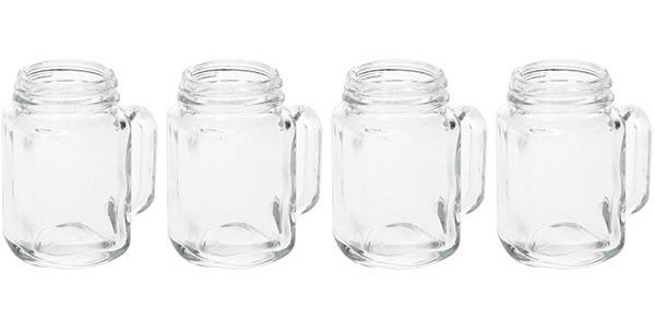 Non Branded Mason jar shotglaasjes 50ml 6 cm glas 4 stuks Non Branded Mason jar shotglaasjes 50ml 6 cm glas 4 stuks