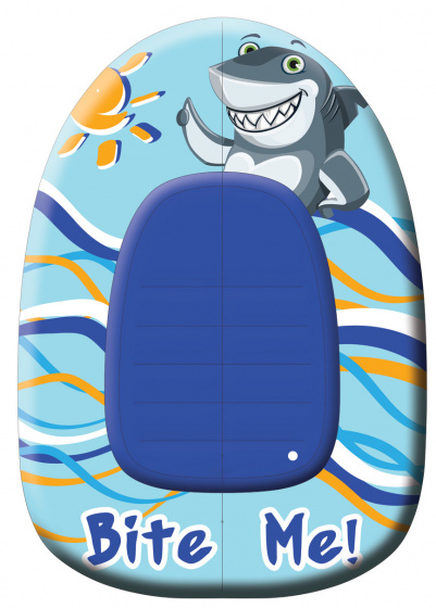 TOM opblaasboot shark junior 102 x 69 cm vinyl blauw/geel/wit