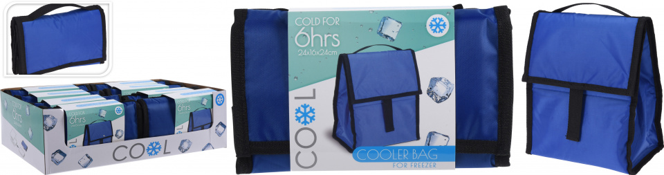 foldable cooler bag 24.5 x 16 x 24 cm blue