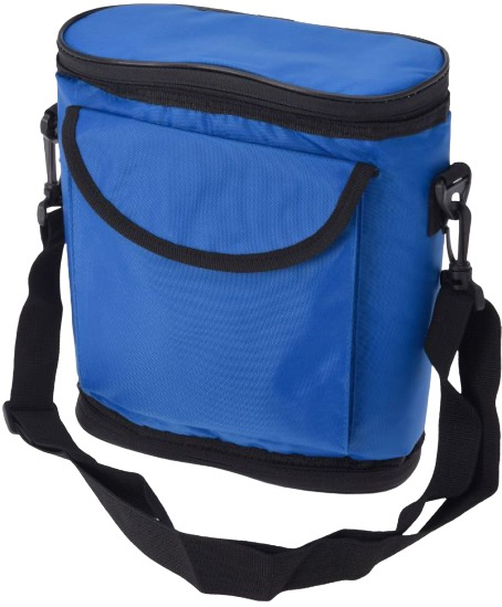 foldable cooler bag 28 x 25 cm polyester blue