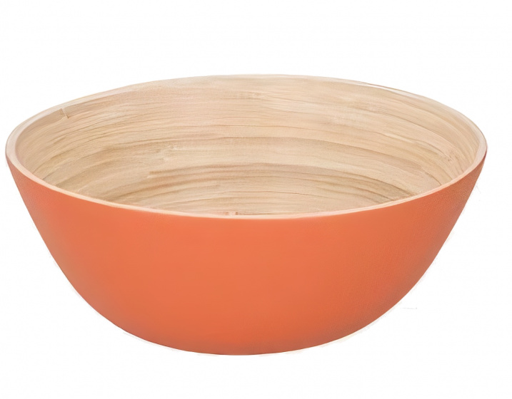 Non Branded saladeschaal bamboe oranje 17x7cm Non Branded saladeschaal bamboe oranje 17x7cm