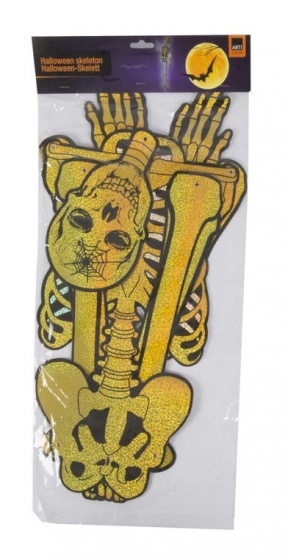 TOM kostra Halloween 146 cm lepenka zlatá