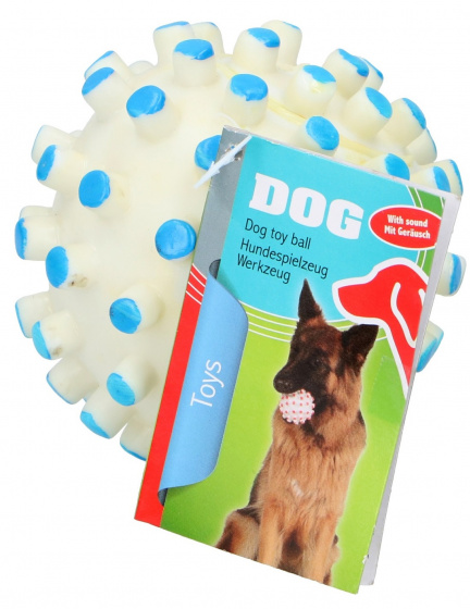 Pet Toys hračkový psík 9 cm bielo/modrý