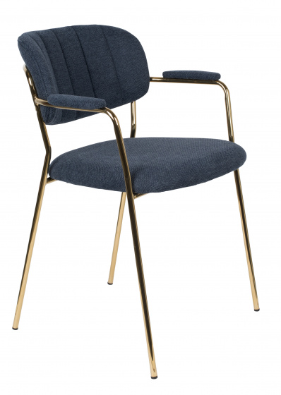 Feliz Lifestyle stoel Jolien 56,5 x 79 cm polyester/nylon/staal navy/goud Feliz Lifestyle stoel Jolien 56,5 x 79 cm polyester/nylon/staal navy/goud