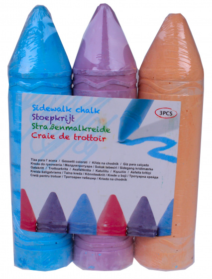 Free and Easy krieda na chodník junior 19 x 4,5 cm oranžová/fialová/modrá 3 kusy