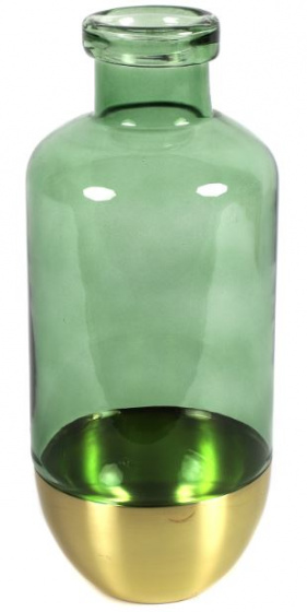 Non Branded vaas Naomi 14 x 31 cm glas groen/goud Non Branded vaas Naomi 14 x 31 cm glas groen/goud