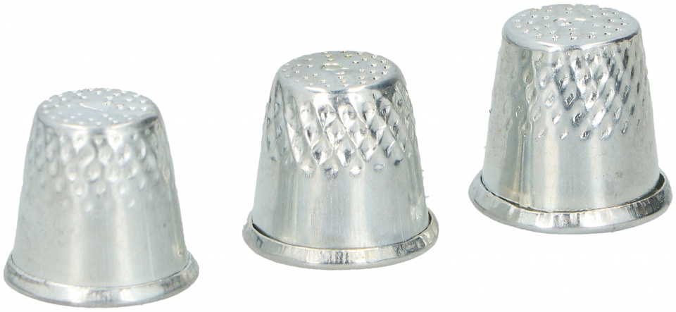 TOM vingerhoedjes 16 18 mm staal zilver 3 stuks
