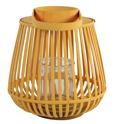 Non Branded windlicht Aira 27 x 29 cm staal geel Non Branded windlicht Aira 27 x 29 cm staal geel