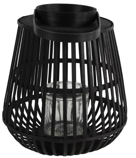 Non Branded windlicht Aira 31 x 34 cm staal zwart Non Branded windlicht Aira 31 x 34 cm staal zwart