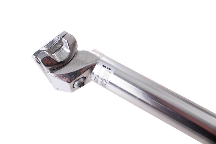 TOM zadelpen vast 27,2 x 350 mm aluminium zilver