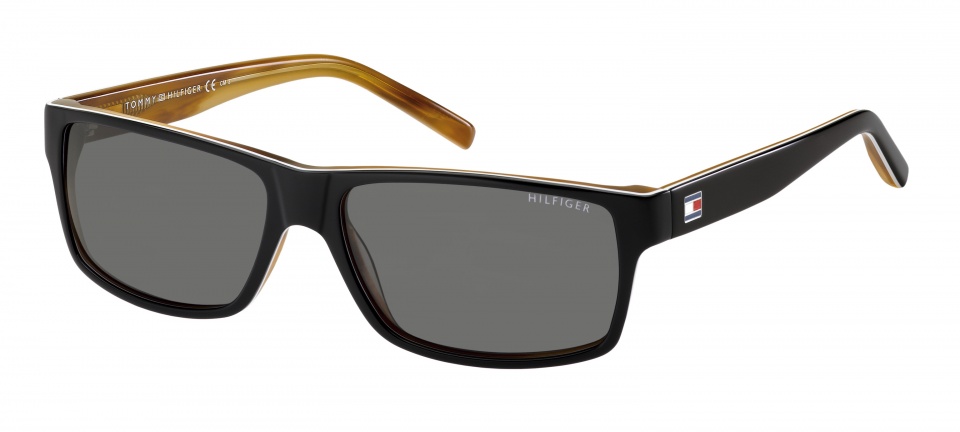 Tommy Hilfiger slnečné okuliare TH1042/N/S 08A/IR pánske čierne/hnedé