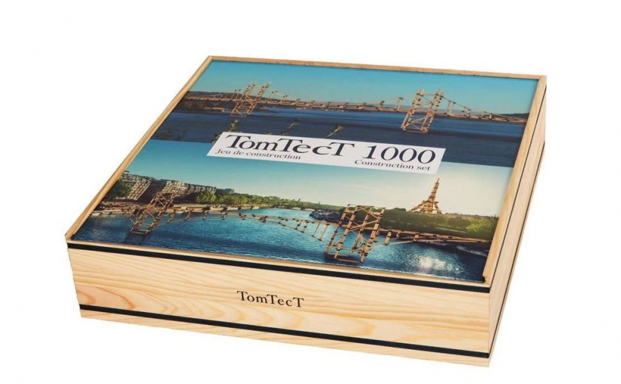 TomTecT bouwkit junior hout/kunststof naturel/blauw 1000 delig