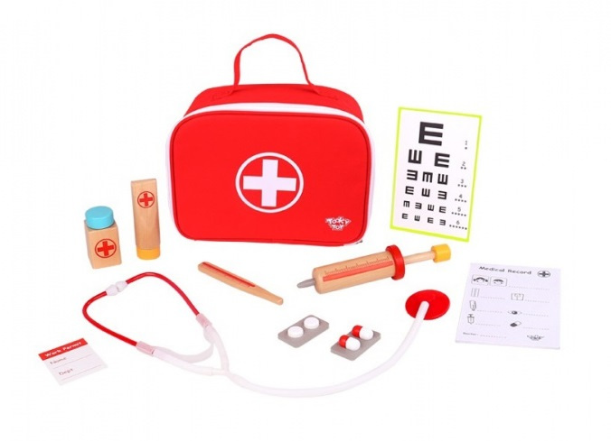 doctor's case junior 24.5 x 18 cm red 13-piece