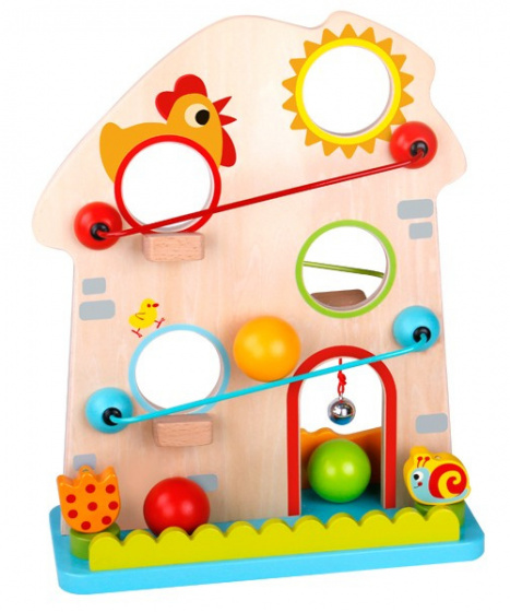 Tooky Toy mramorová dráha farma junior 30 x 38 cm drevo 4dielna