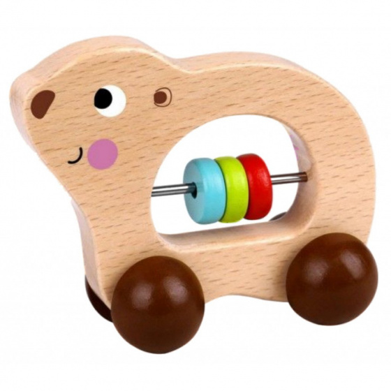 Tooky Toy hracie zvieratko Hroch junior 11 cm drevo prírodné/červená