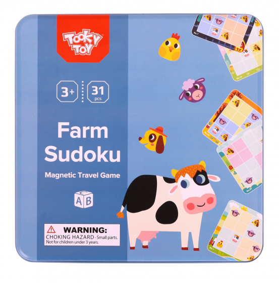 Tooky Toy sudoku boerderij junior 17,5 x 17,5 cm papier 31 delig