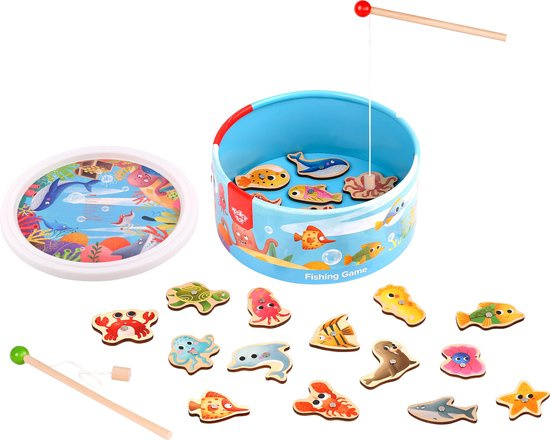 fishing game 25 x 25 x 12 cm wood/steel