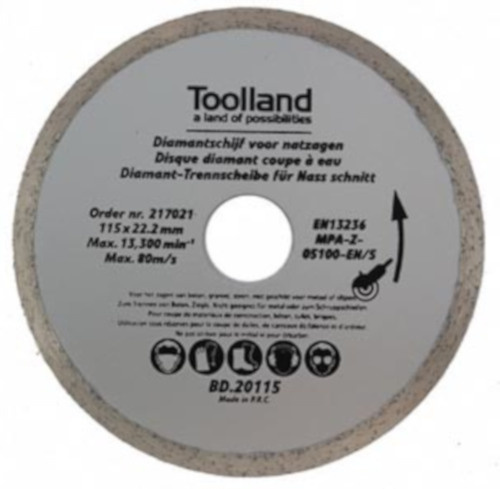 Toolland diamantový kotúč 180 x 25,4 mm oceľ strieborná