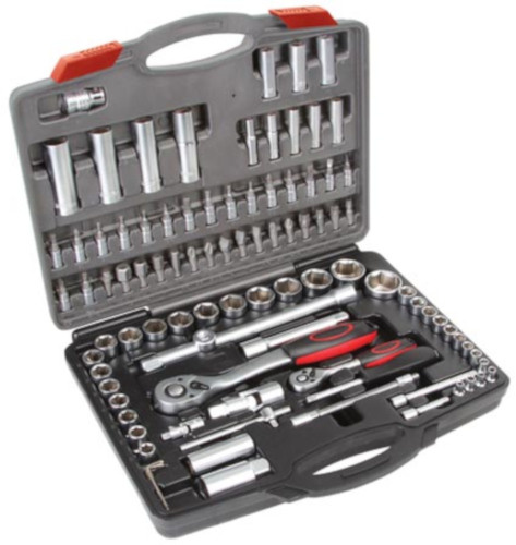 Toolland Sada nástrčných kľúčov a bitov 39 cm oceľovo šedá 94 dielov
