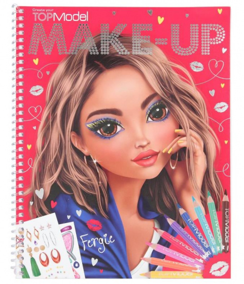 TOPModel kleurboek Make up meisjes 24 x 19,5 cm papier rood