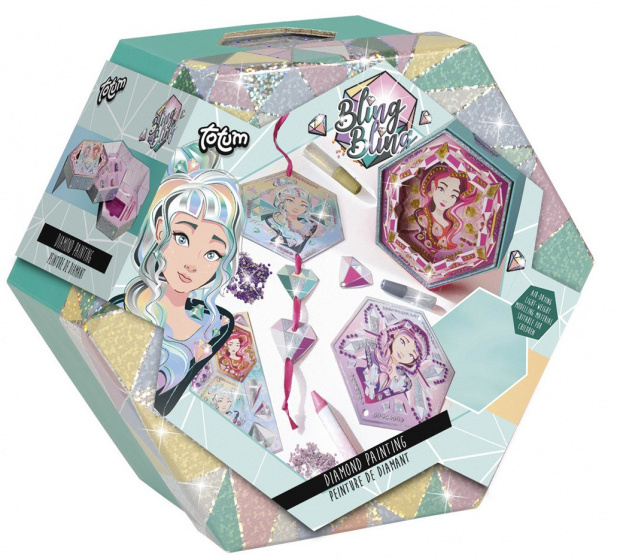 Totum diamond painting meisjes karton 9 delig