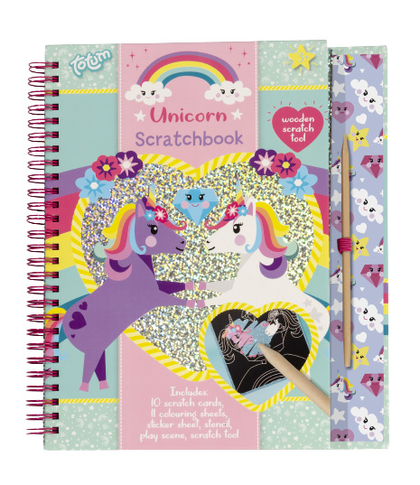 Totum kleurboek unicorn meisjes 23,5 cm hout roze 24 delig