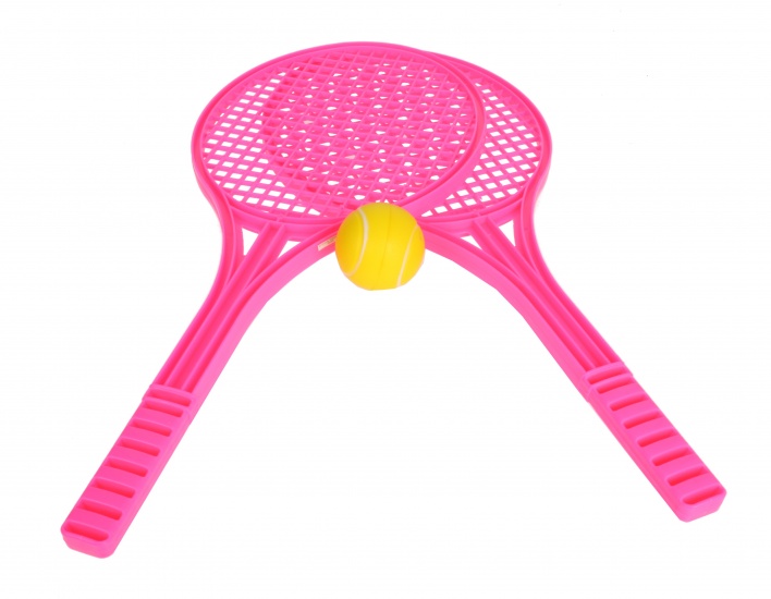 Toyrific soft tennisset 53 cm roze