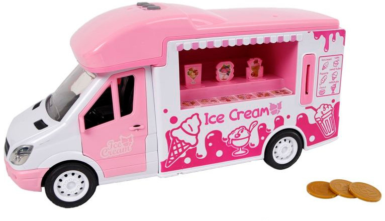 Toys Amsterdam ijswagen junior 27 cm roze/wit 4 delig