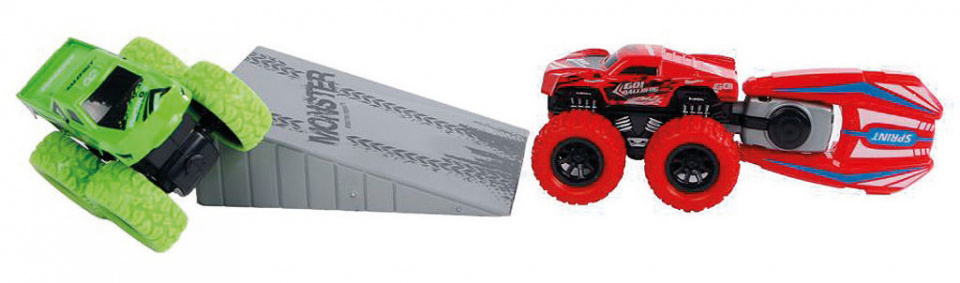 Toys Amsterdam monstertruck junior 6,5 cm staal groen/rood