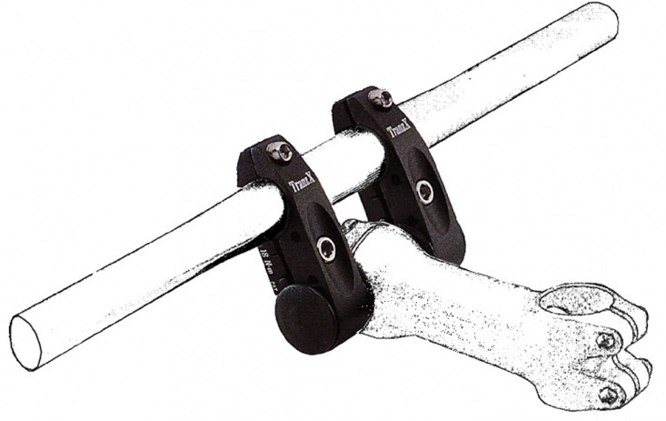 TranzX dubbele klem adapter opzetstuur aluminium zwart