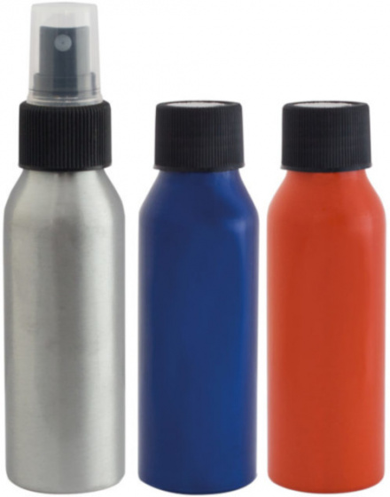travel bottle set 100 ml aluminium blue/red 3 pieces
