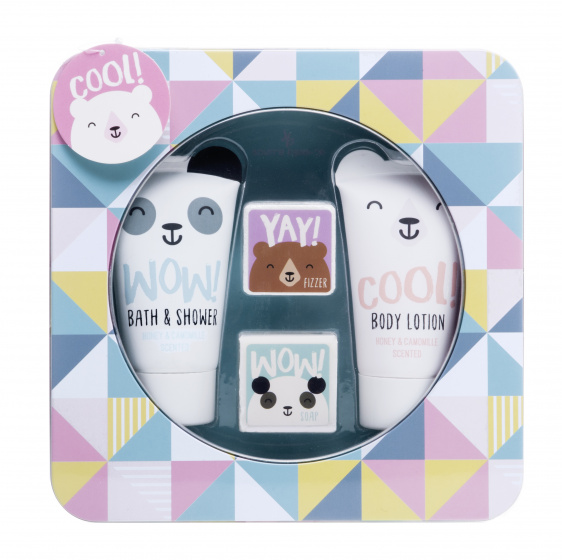 Treffina badgeschenkset junior Happy Friends 3 delig wit Treffina badgeschenkset junior Happy Friends 3 delig wit