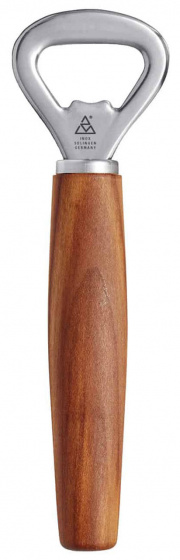 Trojuholník otvárač na fľaše kosa 15 cm drevo/nerez hnedá/strieborná